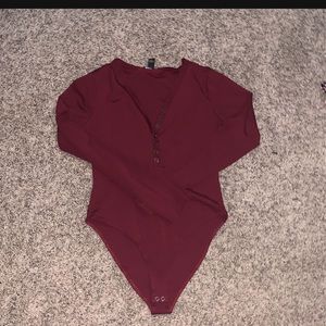 Maroon body suit